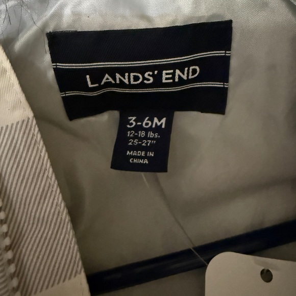 Lands' End Gray and White Checkered Kids Jacket - Picture 8 of 9